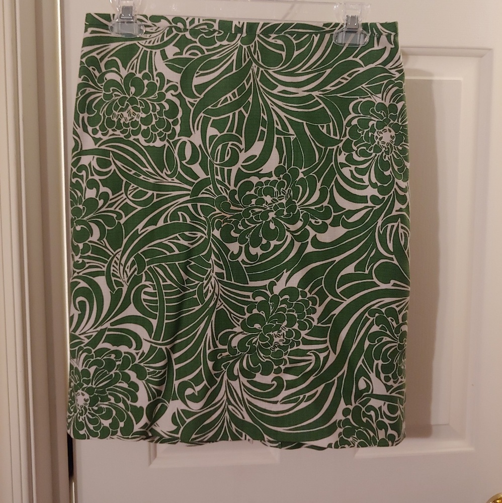 Loft green and cream skirt